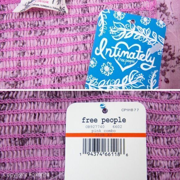 NEW Intimately Free People Caught Up Printed Slip‎ Dress, Pink, XS - Picture 13 of 14